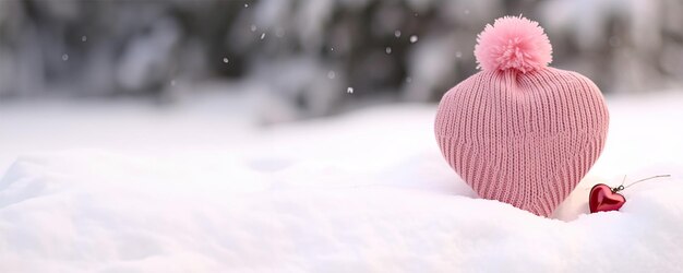 可愛いピンクのハート形のクラケット帽子