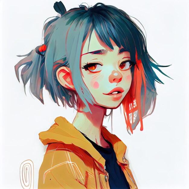 Sad Anime Girl Cartoon Face Stock Illustration 2310233801