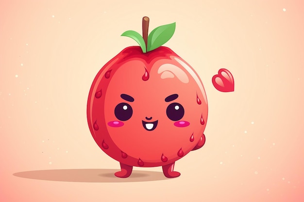 Photo adorable pomegranate in cartoon style