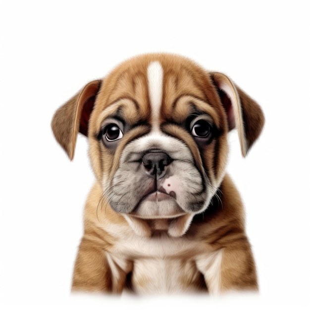 Adorable Portrait of Baby Bulldog Puppy Dog AI Generated