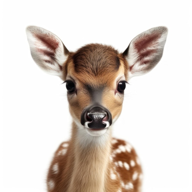 Photo adorable portrait of baby deer fawn ai generated