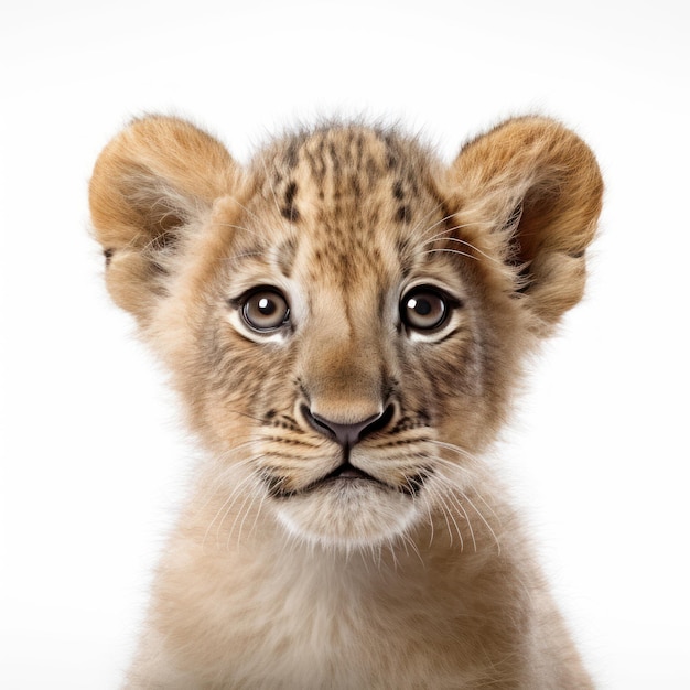 Adorable Portrait of Baby Lion Lioness AI Generated