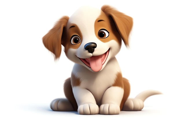 очаровательный щенок мультфильм ИИ сгенерированное изображение