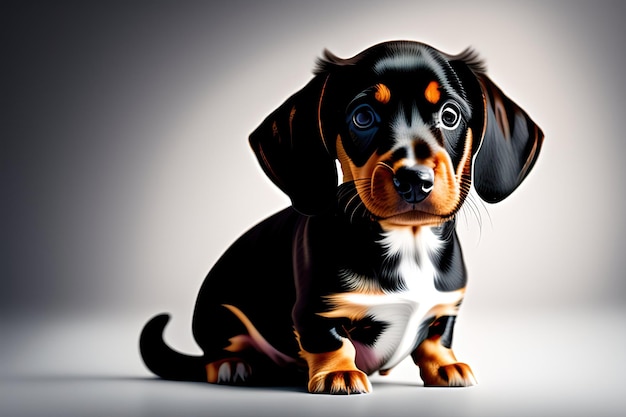 Adorable puppy Dachshund isolated on transparent background Portrait of a cute dog PNG