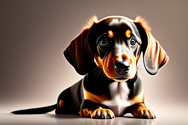 Adorable puppy Dachshund isolated on transparent background Portrait of a cute dog PNG