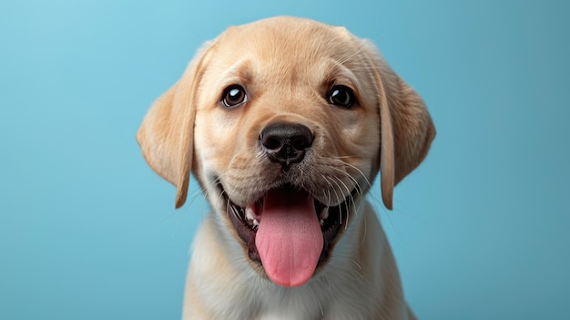 Adorable Puppy with Playful Panting Expression