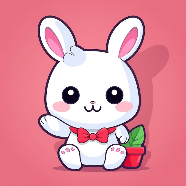 Photo adorable rabbit character