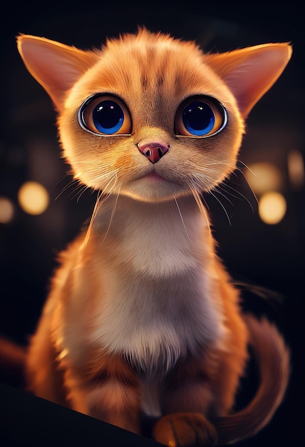 Adorable sad cat