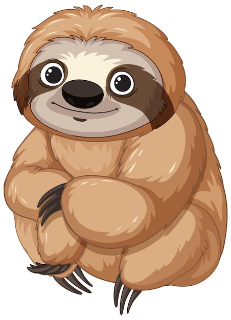 Photo adorable smiling sloth illustration