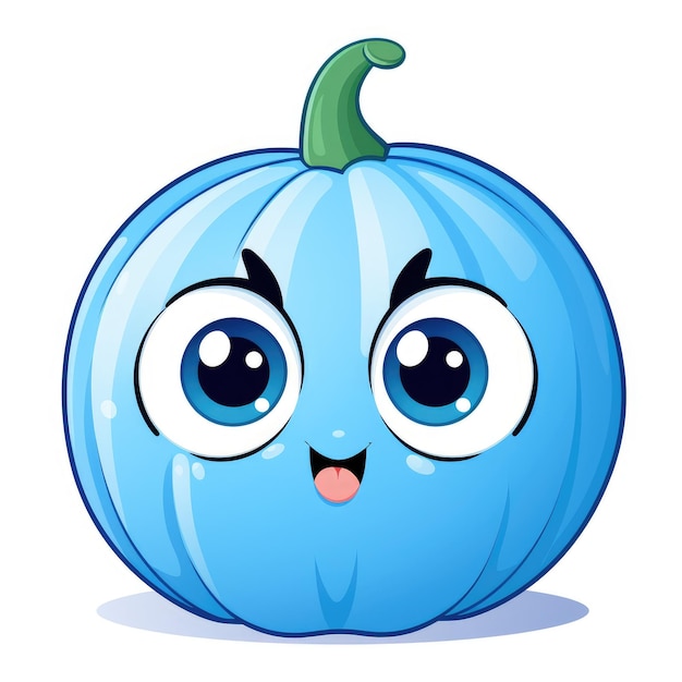 Adorable Squash Clipart with Blue Eyeshadow on a White Background