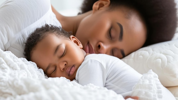 Photo adorable sweet young afroamerican mother with cute little daugh