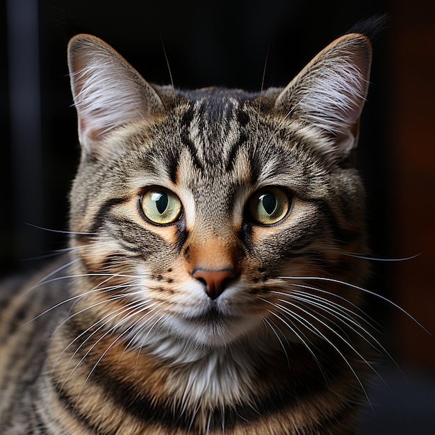 Adorable tabby cat with tigerlike stripes