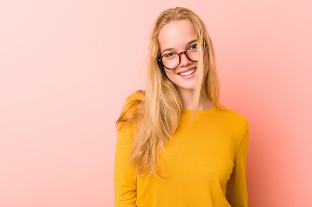 Adorable teenager woman happy, smiling and cheerful.