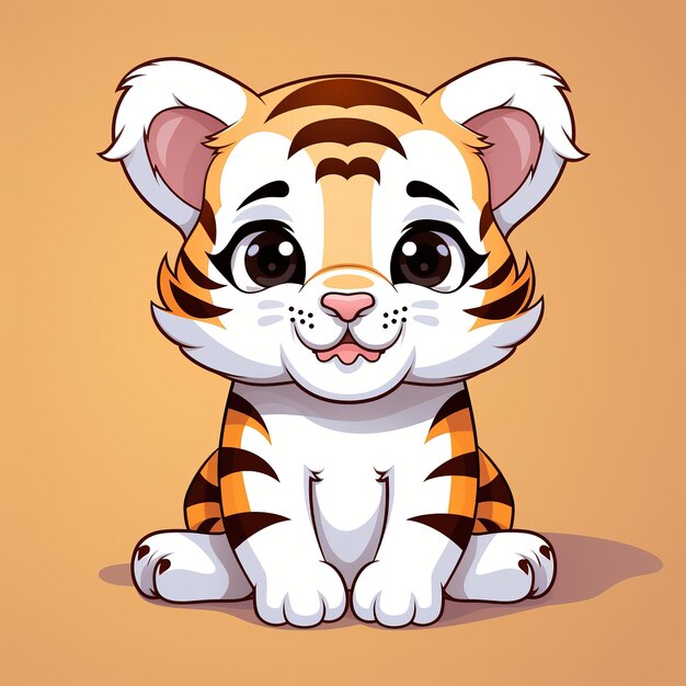 Photo adorable tiger character
