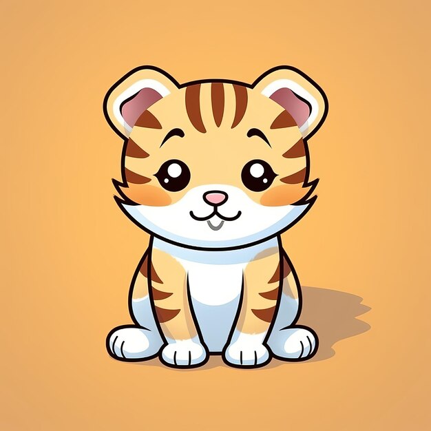 Photo adorable tiger character