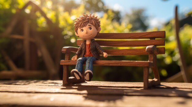 Adorable Toy Boy In Soft Focus A Cinematic Sculpture By Jeff Kinney