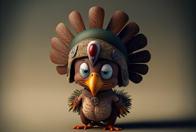 Adorable turkey cartoon of