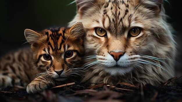 Foto adorabili gattini gemelli fotografia accattivante di fratelli felini giocosi