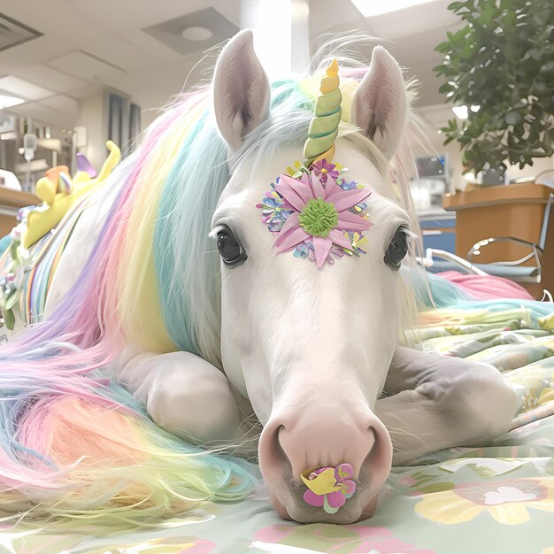 Foto l'adorabile unicorno il perfetto compagno di fantasia