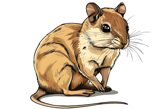 Foto adorable vector illustration kangaroo rat natures leuke zoogdier geïsoleerde cartoon tekening