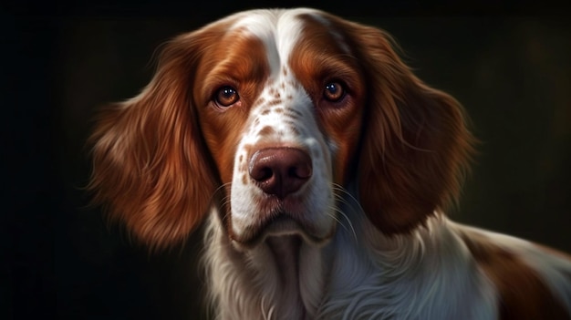 Adorable welsh springer spaniel dog breed in evening Generative AI