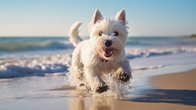 Adorable West Highland White Terrier posing gracefully