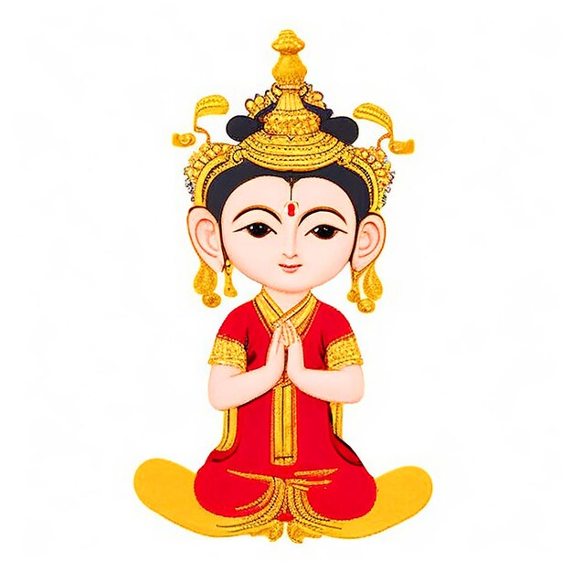 Adorable Young Bodhisattva Depic a youthful and innocent appearanceDress the young Bodhisattva in