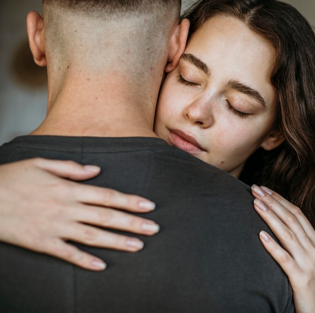 Adorable young couple in love