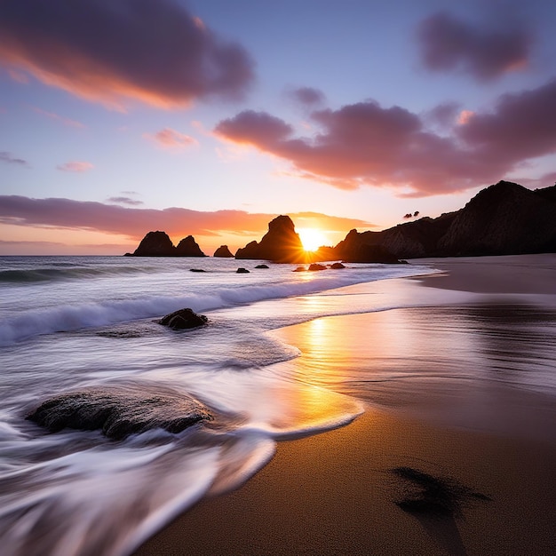 Adraga Beach Bathed in Golden Light