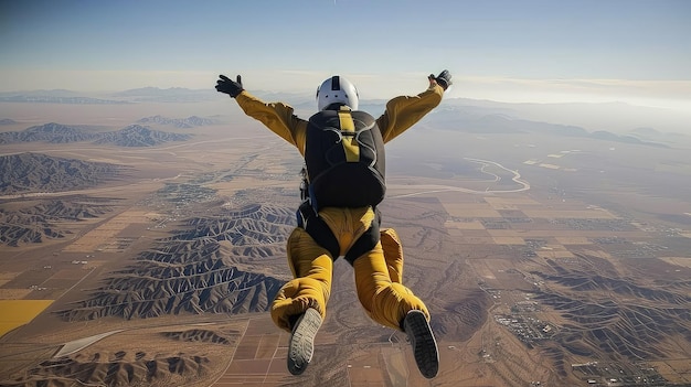 Foto l'adrenalina e il coraggio dipingono l'aria