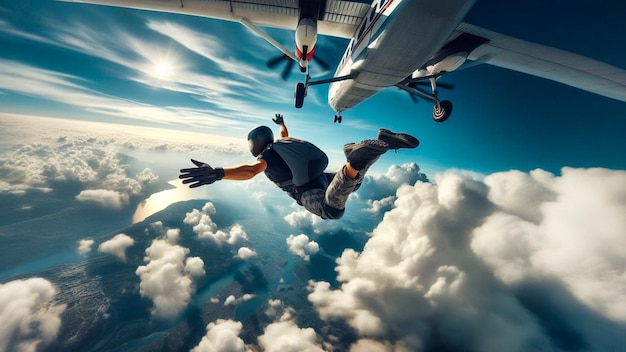 Adrenaline rush Skydiving beeld vangt opwinding