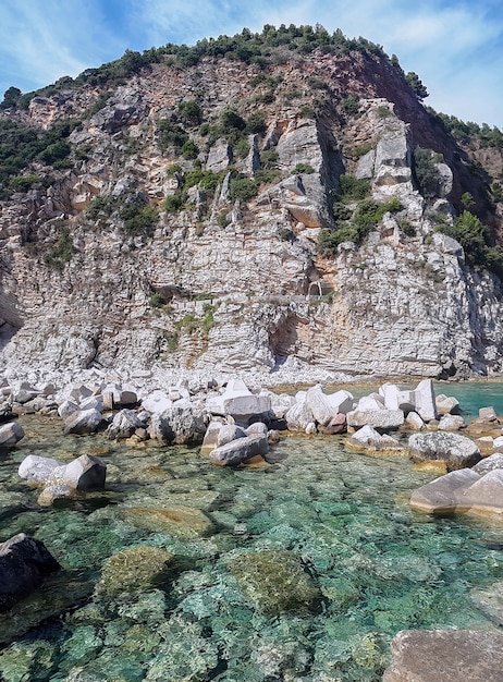 Adriatische kust in Petrovac, Montenegro