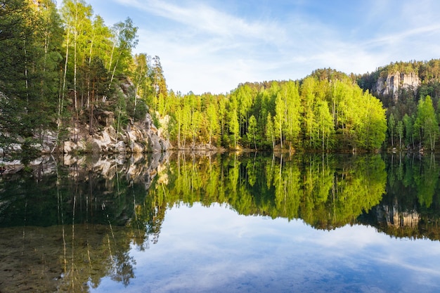 Озеро Адршпах, часть природного заповедника Адршпах-Теплицкие скалы, Чехия