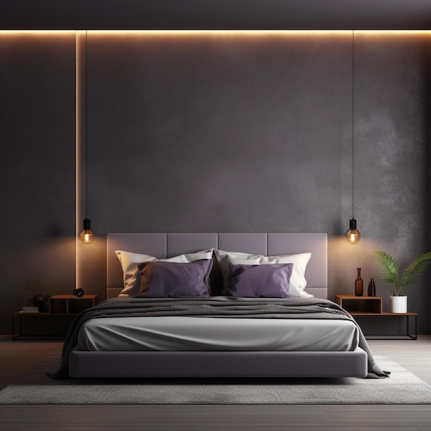 Adult Bedroom mockup luxurious adult king size bed