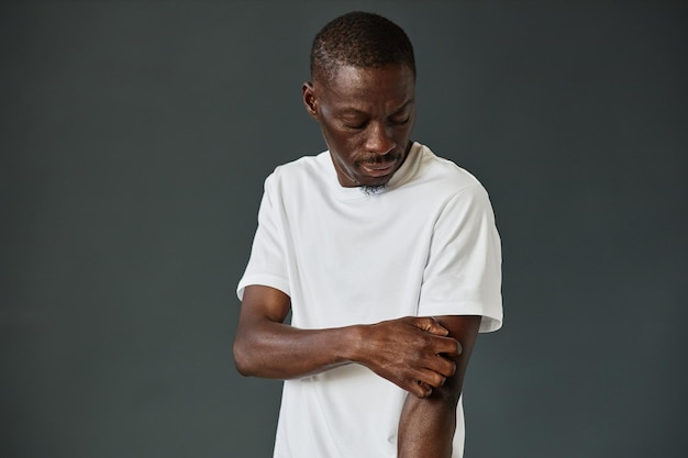 adult black man in studio minimal