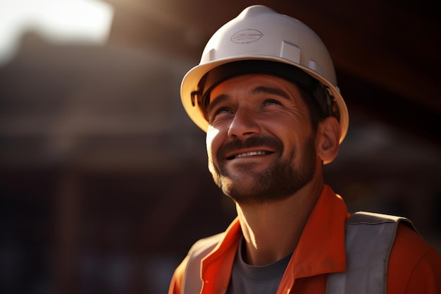 adult caucasian worker man at outdoors