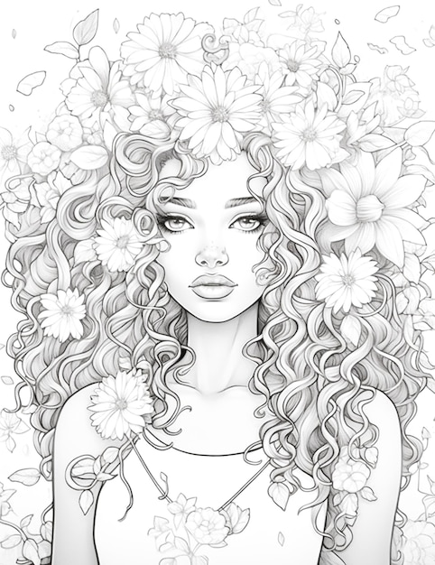 Adult coloring book page drawing