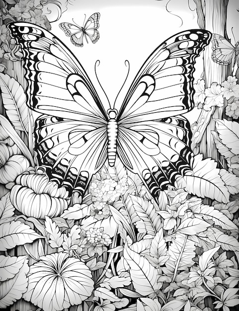 Adult Coloring Book Whimsical Mushrooms Butterflies and Patterns