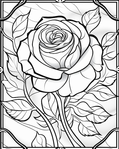 Adult Coloring Pages of Roses