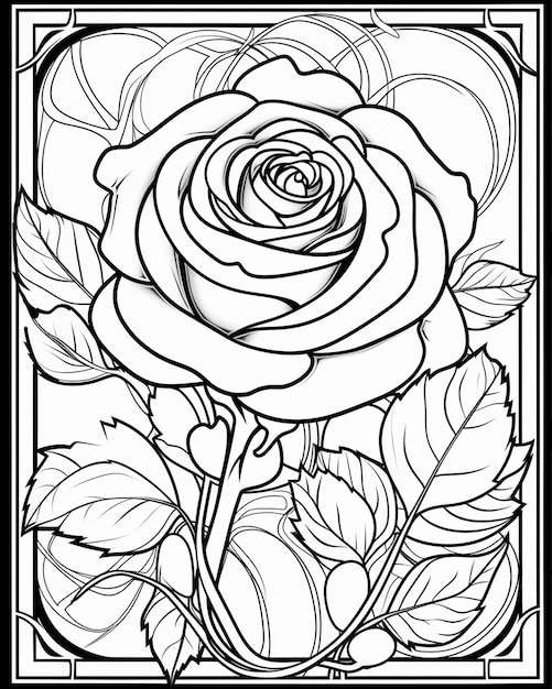 Adult Coloring Pages of Roses