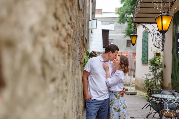 Adult couple in the city streets