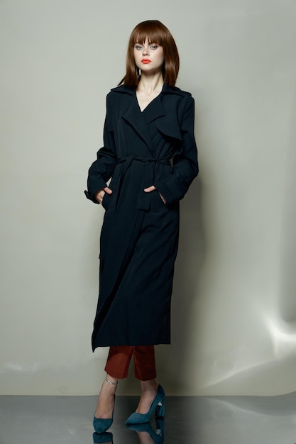 adult fashion model cloak quality photography casual wear model