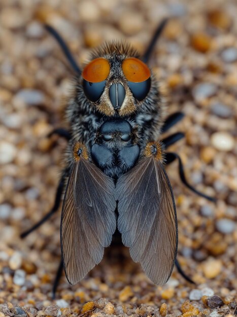 Photo adult flesh fly of the family sarcophagidae