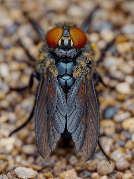 Фото Взрослые мясные мухи семейства sarcophagidae