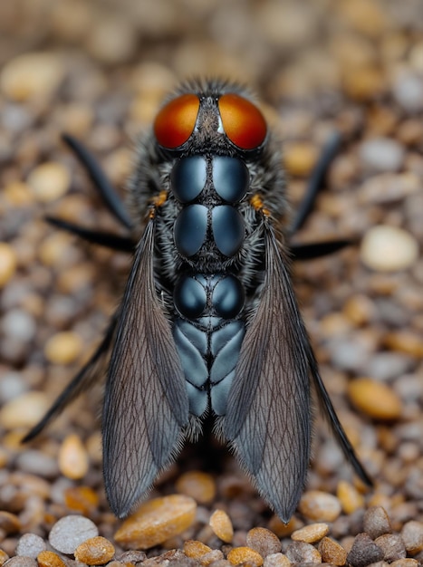 Фото Взрослые мясные мухи семейства sarcophagidae