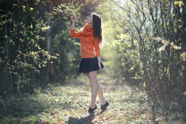 adult girl outside the joy of spring park