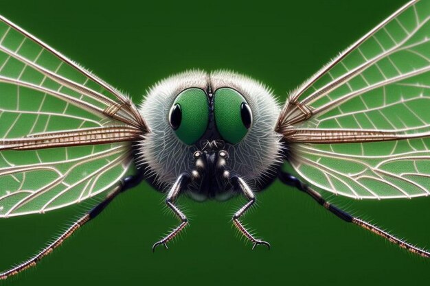 Photo adult house flycloseup of insect on car window