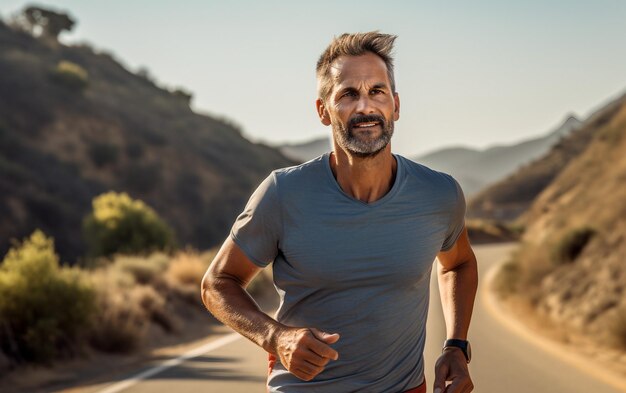 Photo adult man in jogging