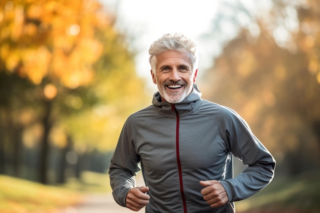 Adult man running in the park