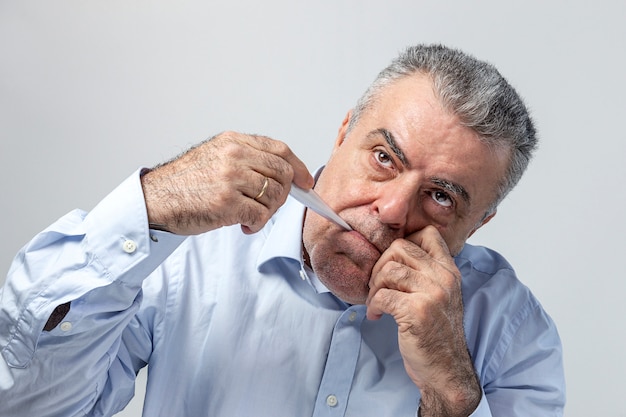 Adult man with protective mask for coronavirus